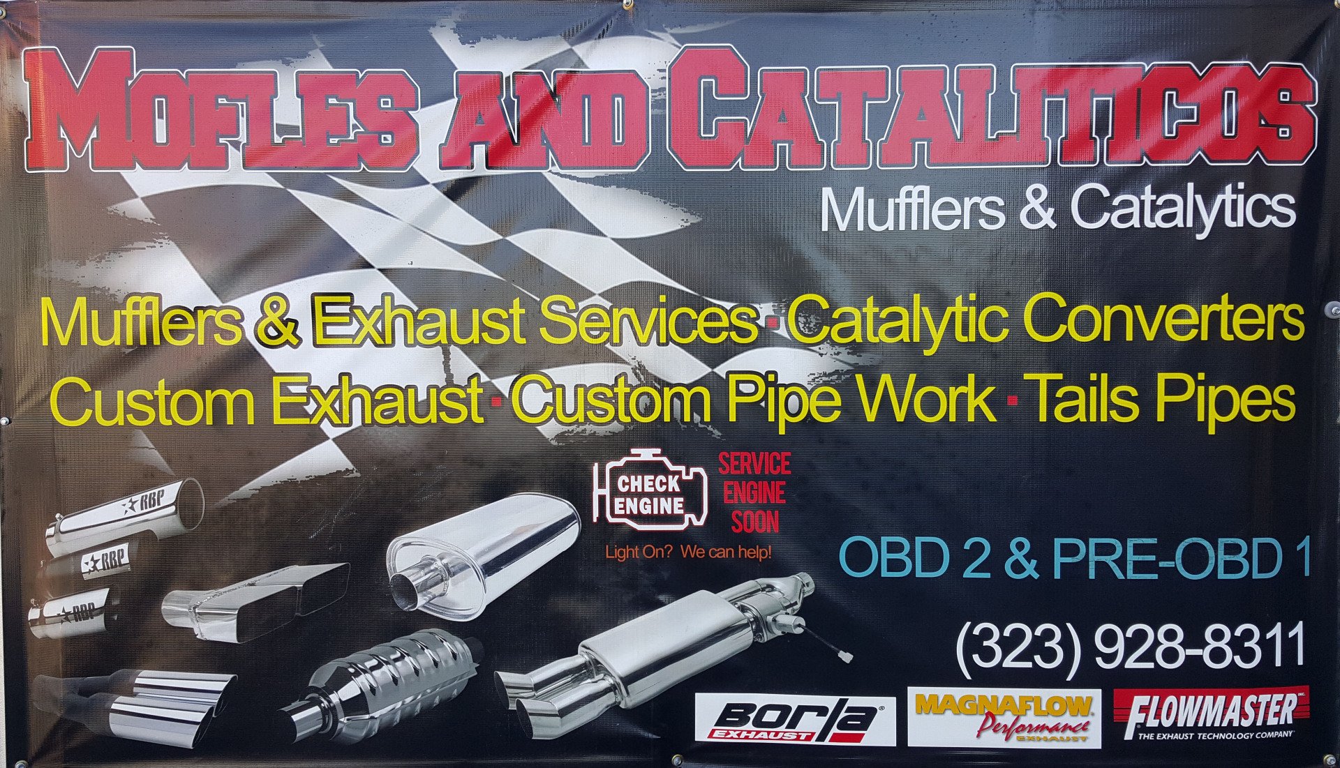 Get custom mufflers and exhaust systems for cars, trucks, SUVs, and RVs