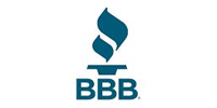 The Better Business Bureau logo: a teal blue stylized torch icon above the letters 