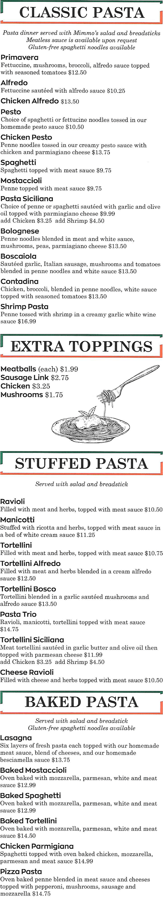Mimmo's Pizza Menu3 Carterville, IL