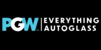 PGW Everything Autoglass logo in blue and white on a black background.