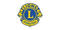 Lions International circular blue-and-gold logo with a large “L” in the center