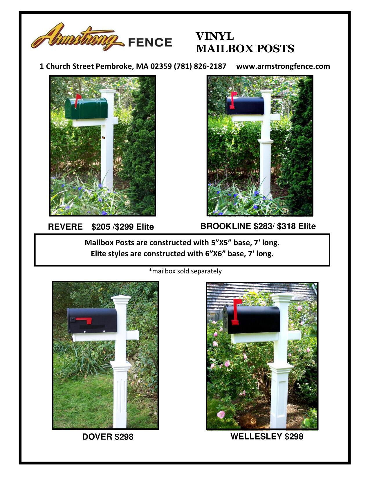 Mailbox Posts and Lantern Posts Pembroke, MA