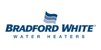 Bradford White Water Heaters logo in blue on a white background