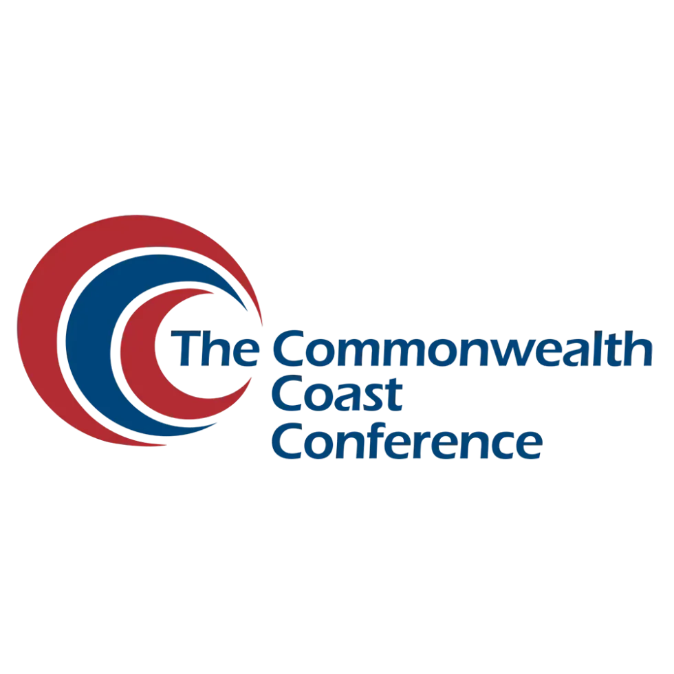 The Commonwealth Coast Conference logo in red, blue, and white