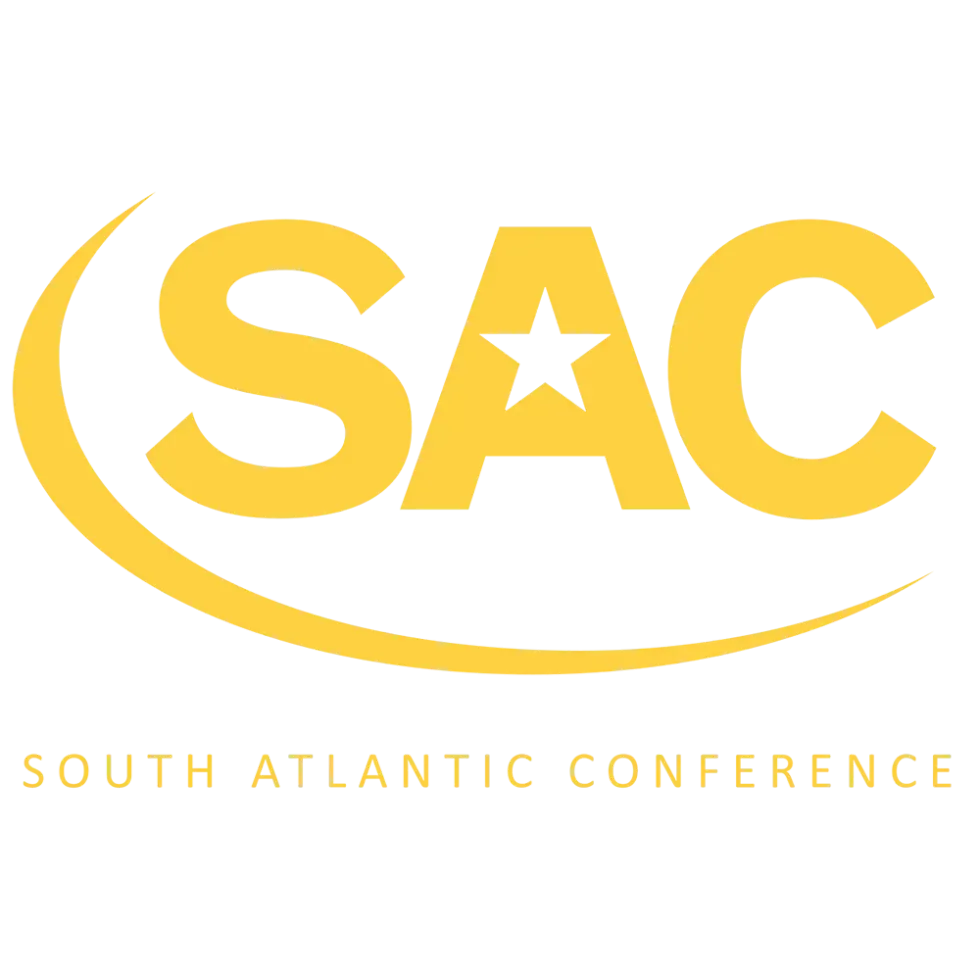 South Atlantic Conference logo in gold with star and curved swoosh on white background