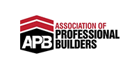 Logo for the Association of Professional Builders; features a black hexagon with 