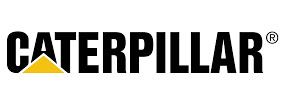 Caterpillar logo in black text with a yellow triangle under the “A”