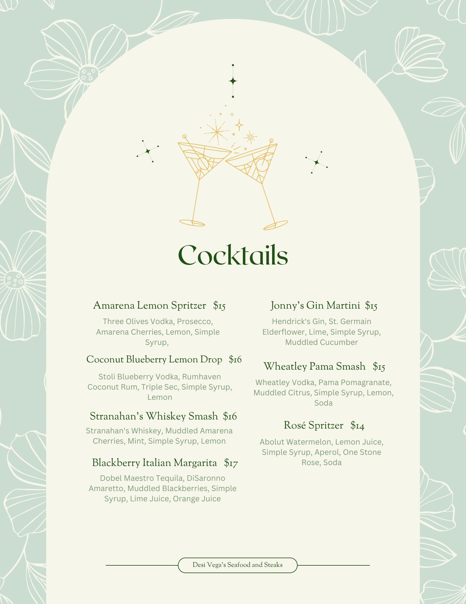 Happy Hour Menu Metairie, LA