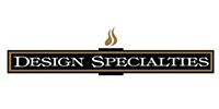 Logo for Design Specialties, a company with a tagline on a dark rectangular plaque and flame icon.