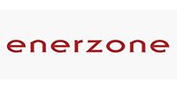 Enerzone logo, dark red text on a white background.