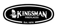 Kingsman Fireplaces logo: black and white oval with a knight, text and established date.