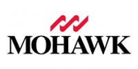 Mohawk logo with black text and three red angled marks above it