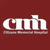 Logo for Citizens Memorial Hospital; white 