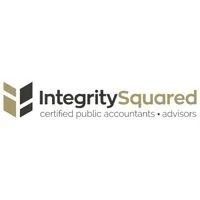 Logo for Integrity Squared, certified public accountants and advisors. Features a geometric cube with gray and beige blocks.