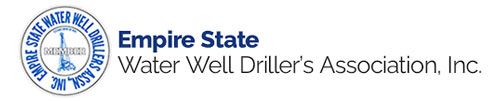 Logo of the Empire State Water Well Driller's Association, Inc. with a circular emblem and text.