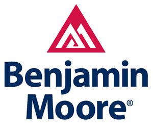 Benjamin Moore logo with red triangle icon and dark blue text