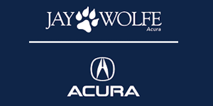 Logo: Jay Wolfe Acura with a wolf paw print above the Acura emblem.