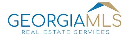 GeorgiaMLS Real Estate Services logo in blue and gold text with a stylized roof icon