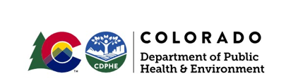 The logo for the Colorado Department of Public Health and Environment