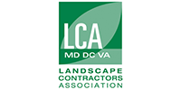 Logo for Landscape Contractors Association, green square with 