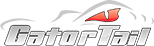 GatorTail logo with stylized gray text and red gator tail graphic