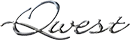 Stylized black script logo reading “Quest” on a white background