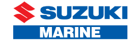 Suzuki Marine logo in red and blue on a white background
