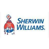 Sherwin-Williams logo with red paint can and blue company name