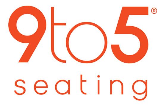 Orange and red 9to5 seating logo on a white background
