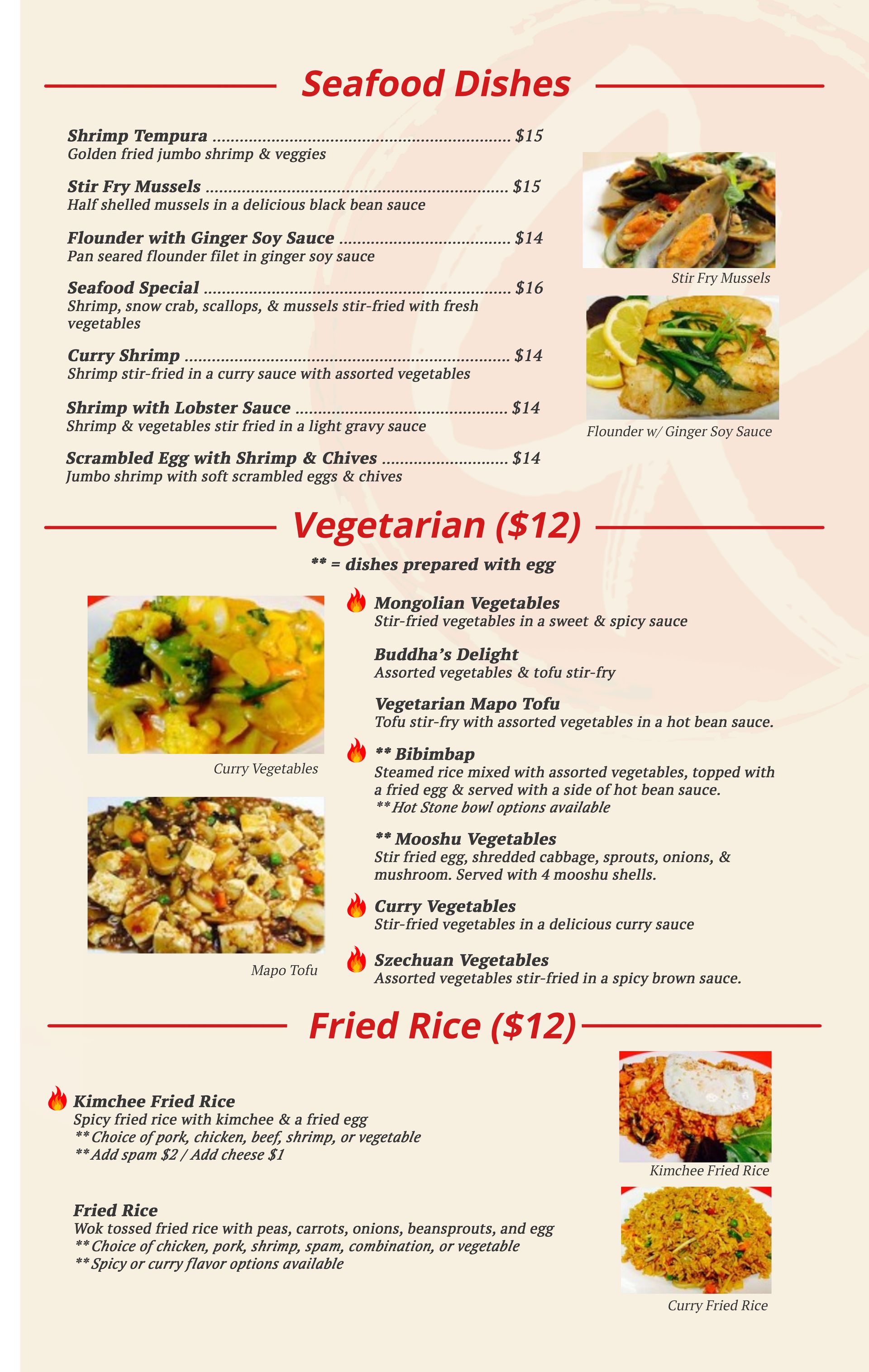 Charlie Kang's Chinese & Korean Cuisine Menu East Lansing, MI