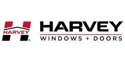 HARVEY Windows + Doors logo with red and black “H” icon and text