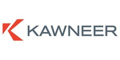Kawneer logo with orange stylized K and gray wordmark