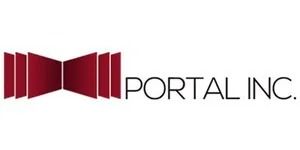 Portal Inc. logo with maroon bowtie icon and gray text on a white background