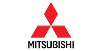 Mitsubishi logo with three red diamonds above black wordmark on a white background