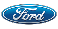 Ford blue oval logo with white script on a white background