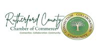 Logo for the Rutherford County Chamber of Commerce featuring text and a circular icon with a tree.
