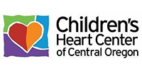 Logo for Children's Heart Center of Central Oregon with colorful heart icon inside square and text next to it.