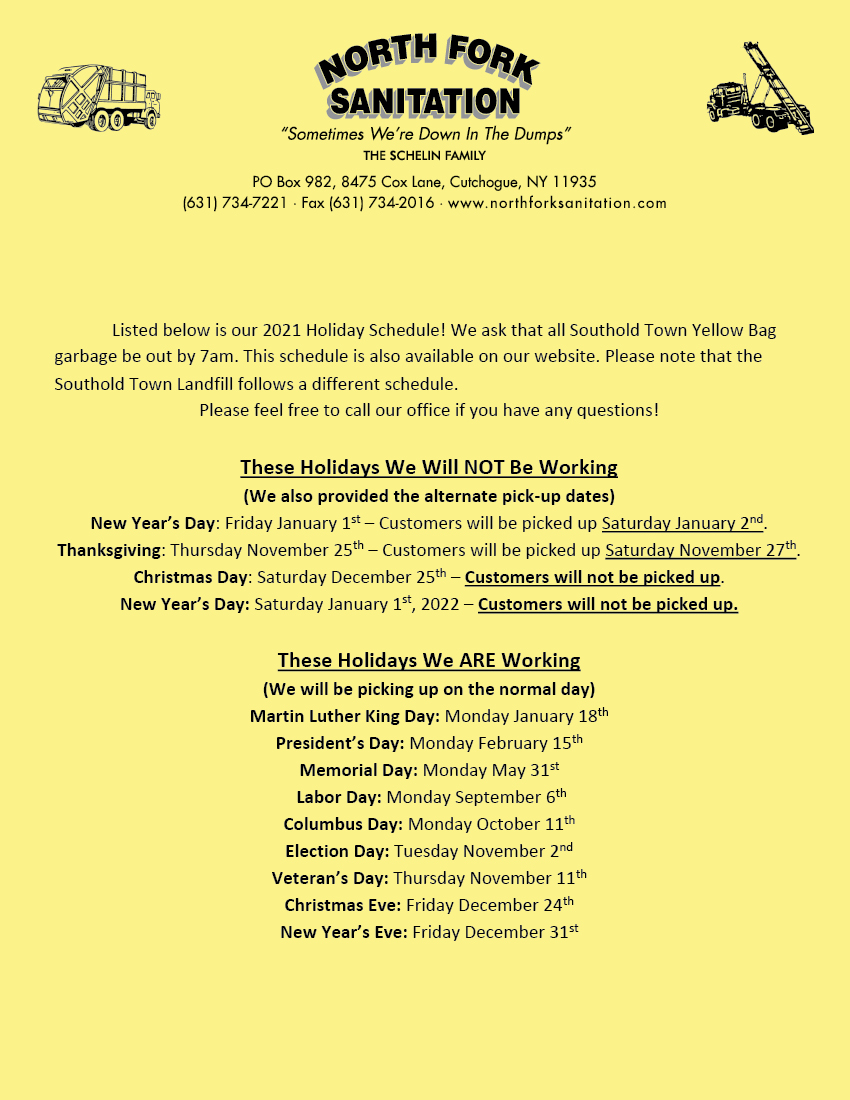 Islip 2022 Recycling Calendar Islip 2022 Recycling Calendar