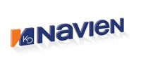 The Navien logo features an orange triangle next to a blue square with the letters 