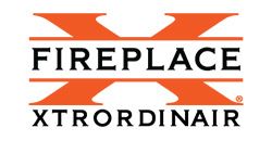 Logo for Fireplace Xtrordinair, orange 