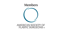 American Society of Plastic Surgeons members logo with blue circle and text