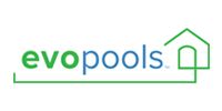 Evopools logo in green and blue with a stylized house outline