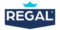 REGAL logo in white on a dark blue banner with a teal crown above the text