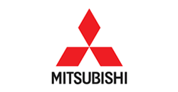 A red mitsubishi logo on a white background