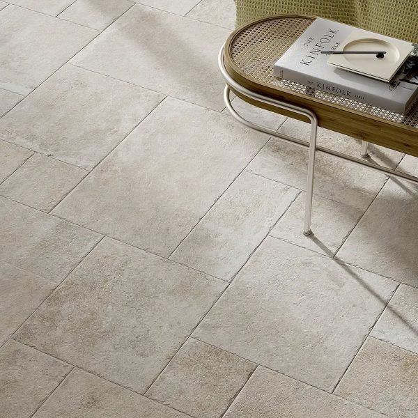 Windsor Ivory tile in Versailles pattern by BV Tile and Stone, featuring elegant natural stone look in warm ivory tones