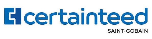 CertainTeed Saint-Gobain logo in blue and white