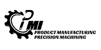 Logo for Product Manufacturing Precision Machining featuring a stylized gear design surrounding the letters PMI.