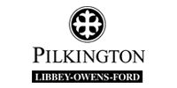 Pilkington Libbey-Owens-Ford logo in black and white