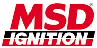 MSD Ignition logo in red and white with black underline