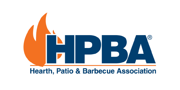 HPBA logo with orange flame and blue text reading “Hearth, Patio & Barbecue Association”